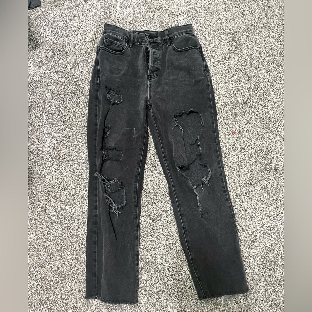 Distressed Black Jeans